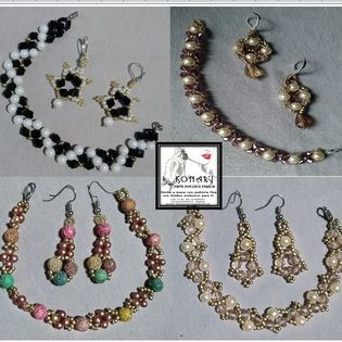 ARETES Y PULSERA TEJIDOS