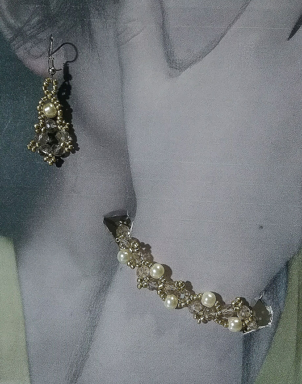 Miniatura: ARETES Y PULSERA TEJIDOS