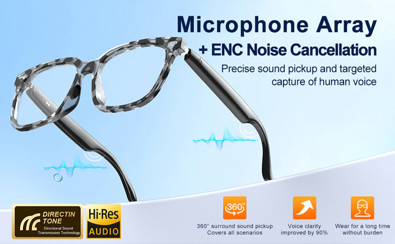 Thumbnail: Intelligent AI Bluetooth Glasses For Bone Conduction Translation Recording Music