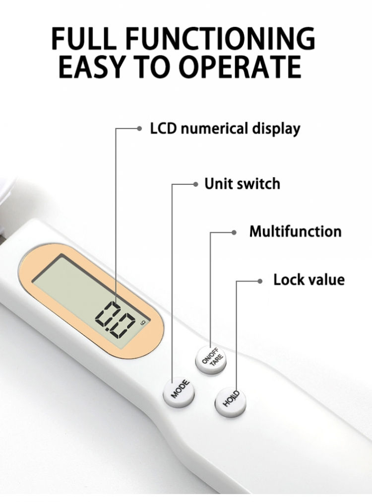 Thumbnail: Weighing Spoon Scale Home Kitchen Tool Electronic Measuring Coffee Food Flour Po