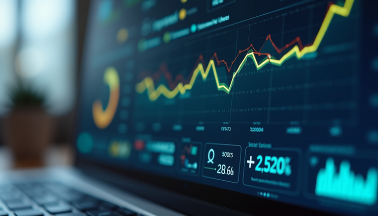 Close-up view of a business dashboard showing AI customer service analytics