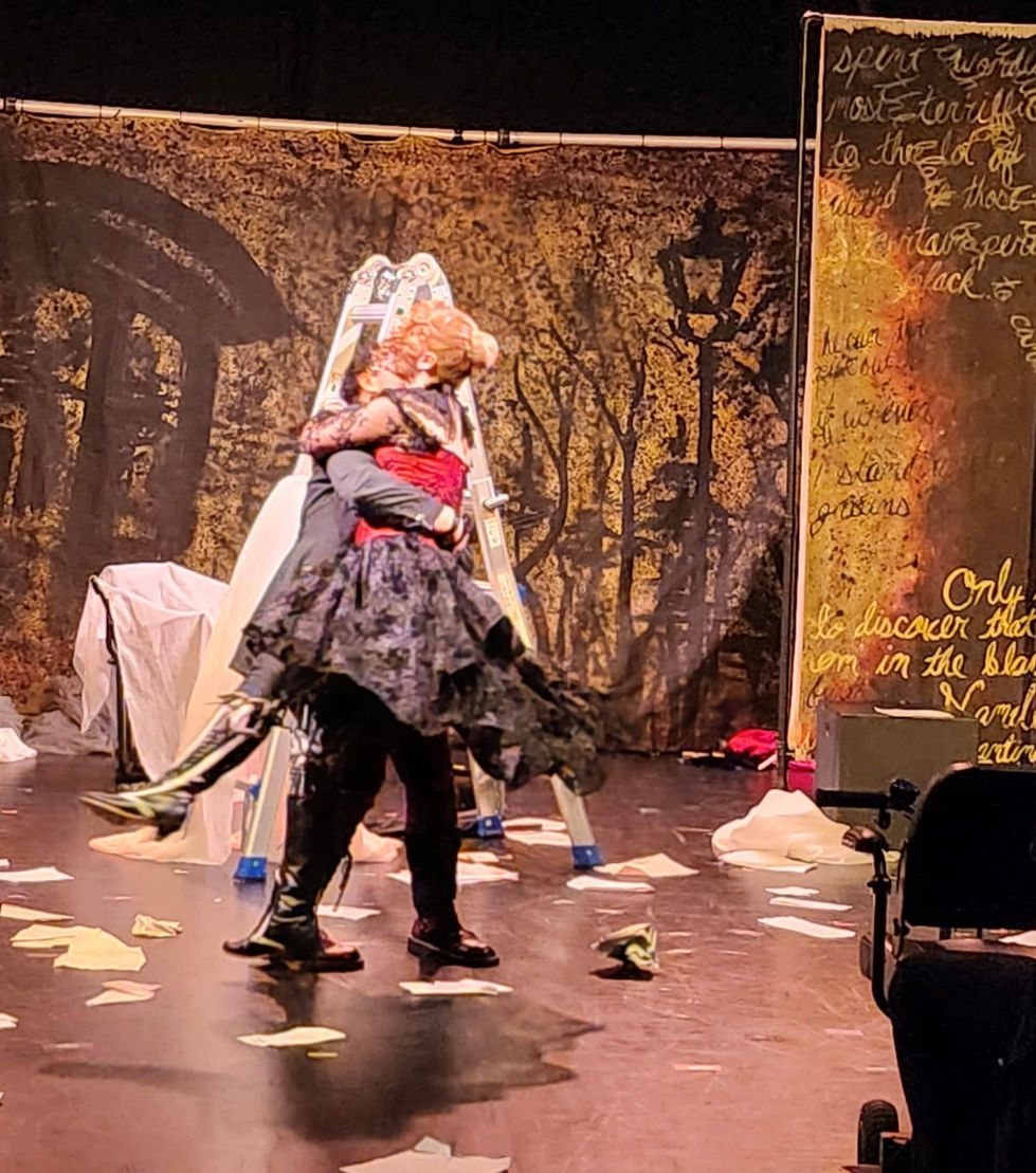 Meredith Fraley in MisterE of Imagination: Tales of Edgar Allan Poe at the Edinburgh FRINGE Festival.