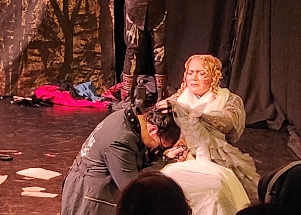Meredith Fraley in MisterE of Imagination: Tales of Edgar Allan Poe at the Edinburgh FRINGE Festival.