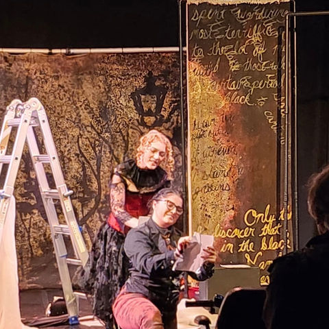 Meredith Fraley in MisterE of Imagination: Tales of Edgar Allan Poe at the Edinburgh FRINGE Festival.
