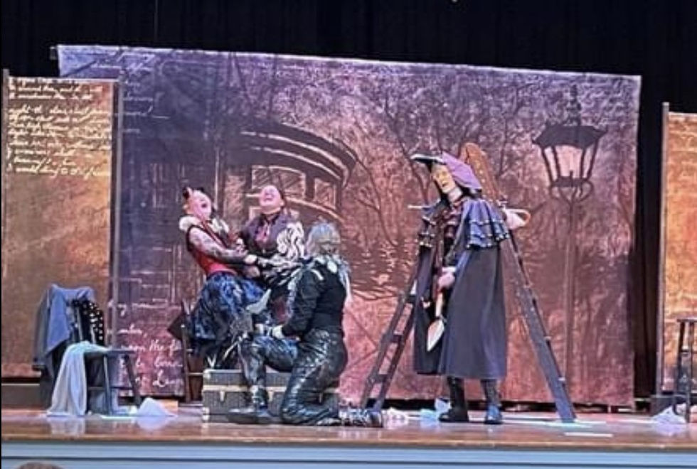 Meredith Fraley in MisterE of Imagination: Tales of Edgar Allan Poe, touring to a school in Eastern Kentucky.