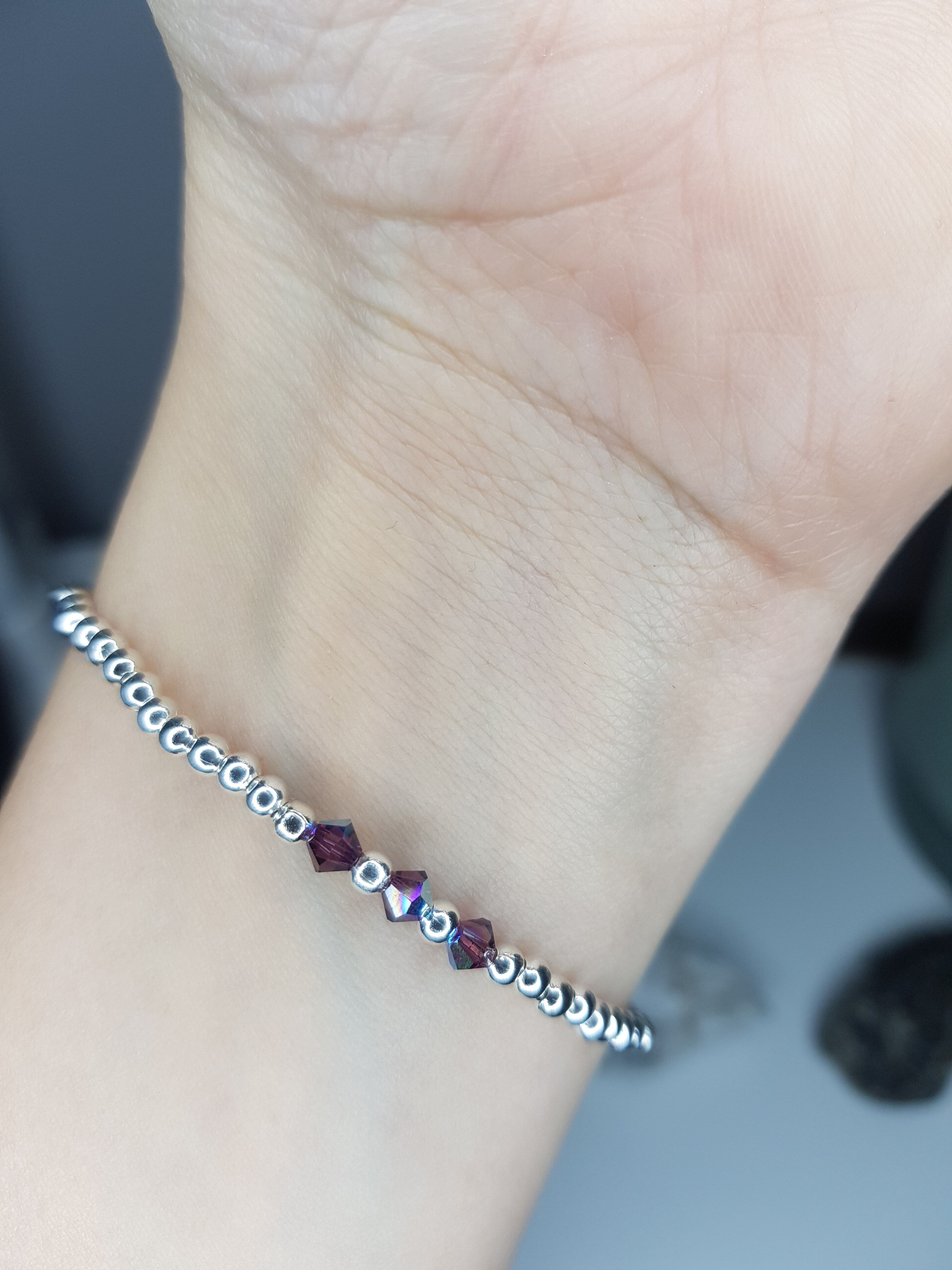 February - Swarovski Crystal Birthstone Bracelet - Amethyst 