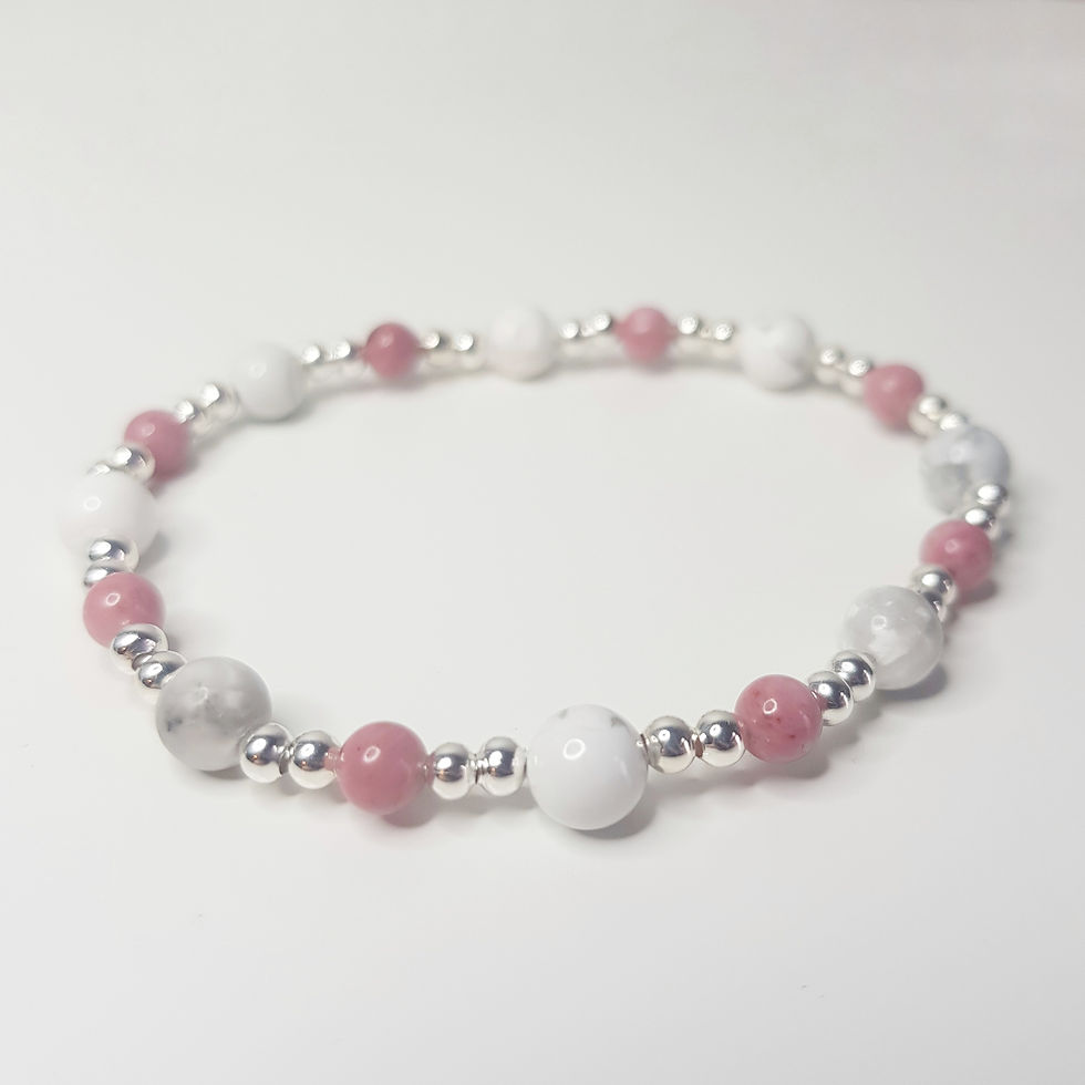 Howlite & Pink Rhodonite Classic Bracelet