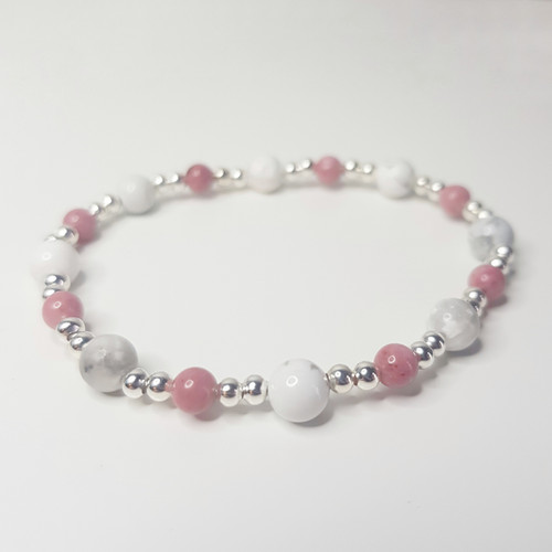 Howlite Pink Rhodonite Classic Bracelet Love Jessica