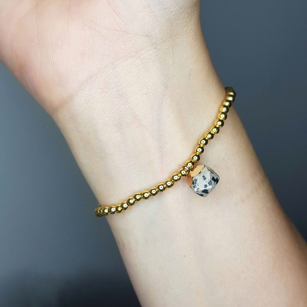 Thumbnail: Dalmatian Jasper Charm Bracelet