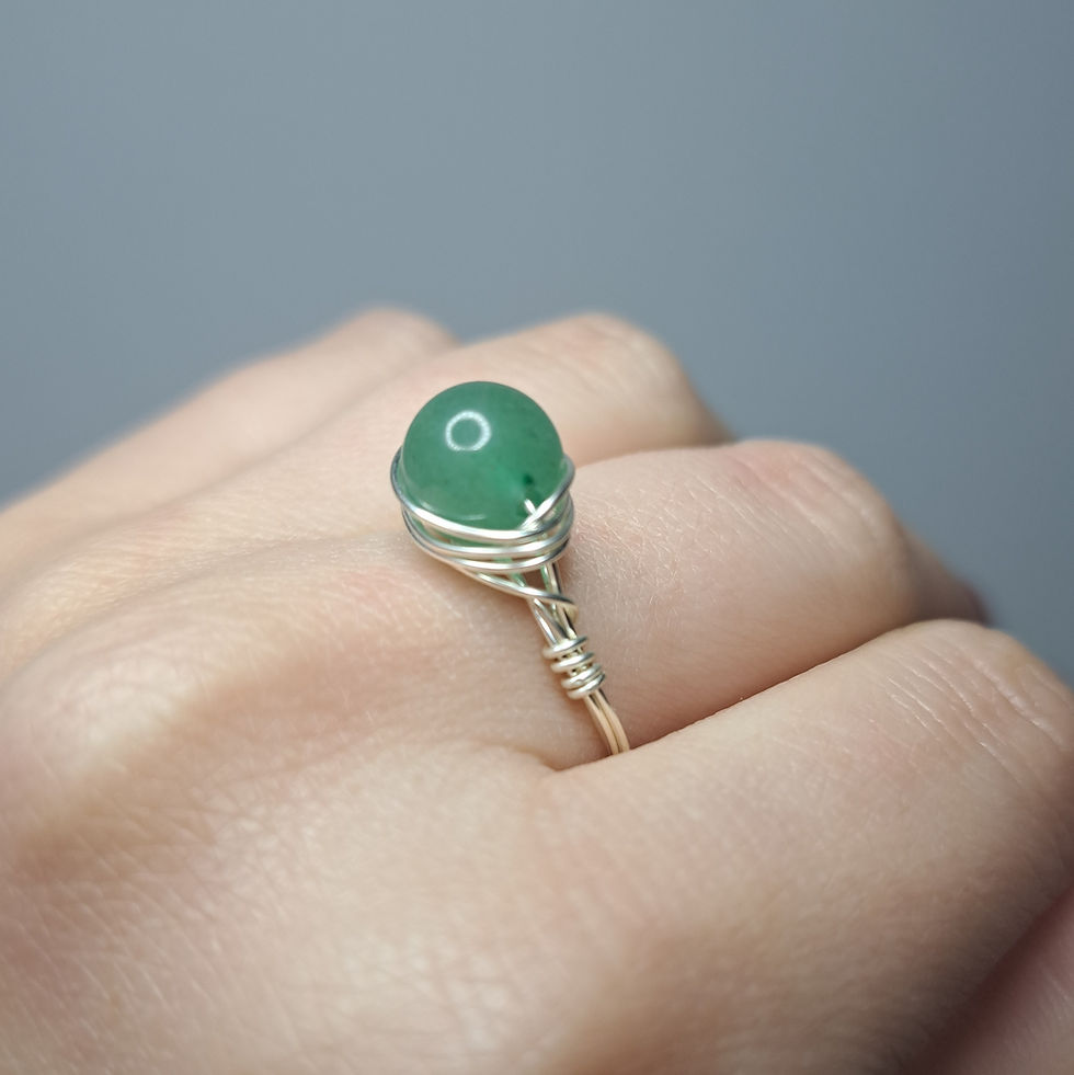 Green Aventurine Wire Wrapped Ring