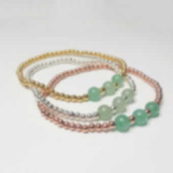 Green Aventurine Triple Crystal Bracelet