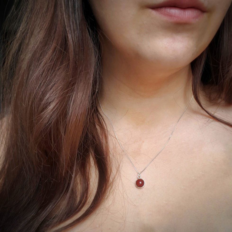Thumbnail: Amber Sterling Silver Necklace