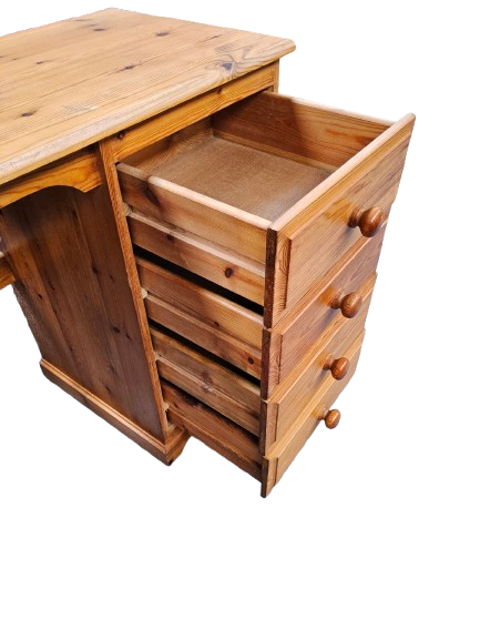 Thumbnail: Pine Dressing Table with 8 Drawers 