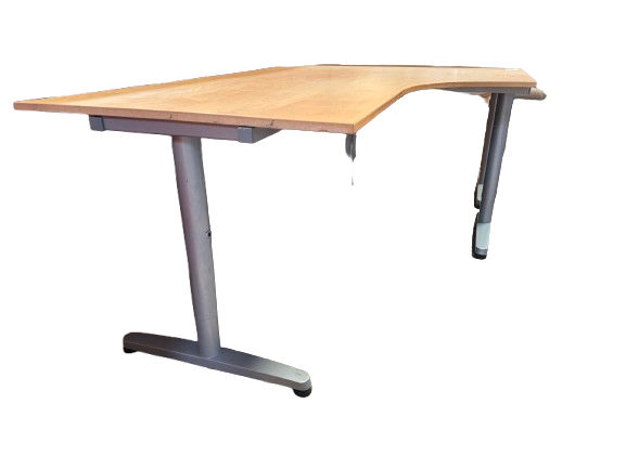 Thumbnail: L Shape Beech Veneer Top, IKEA Desk