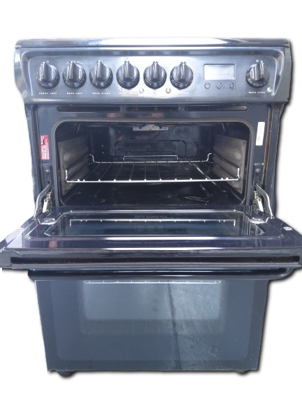 Thumbnail: Hotpoint Electric Cooker (Black | Dual Oven & Grill) Ceramic Hobs 60cm