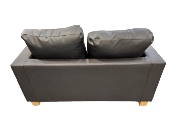 Thumbnail: Black Faux Leather 2 Seater Sofa 