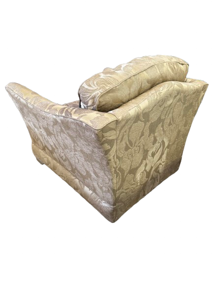 Thumbnail: Gold and Cream Floral 4 Seater Knolle Sofa and Matching Chair