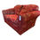 Thumbnail: Red Fabric Gold Pattern 2 Seater Sofa with Matching Armchair