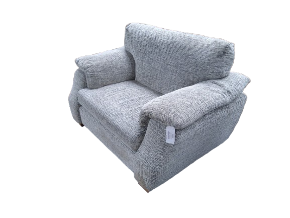 Thumbnail: Grey Fabric 3 Seater Sofa and Matching Armchair 