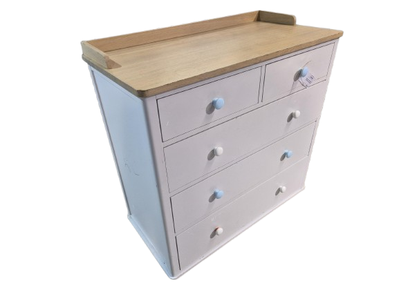 Thumbnail: Light Grey Chest of Drawers  with Multi Coloured Knobs