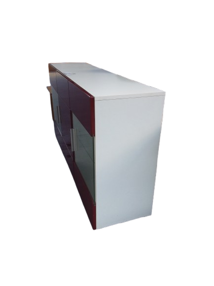 Thumbnail: Red Vladon Sideboard 2 Cupboards 4 Drawers