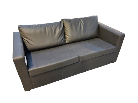 2 Seater Sofa Black Leather 