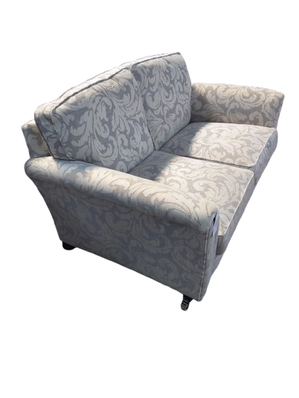 Thumbnail: Parker Knoll Grey Floral 2 Seater Sofa with Footstool