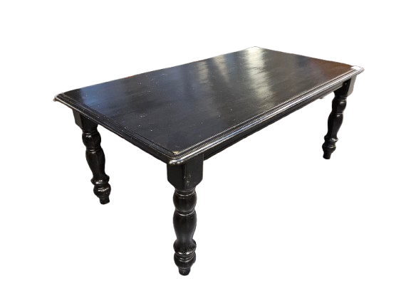 Thumbnail: Solid Pine Dining Table Upcycled/Painted Black 