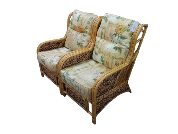 Thumbnail: Cane Conservatory 2 Seater Sofa and 2 Matching Armchairs 