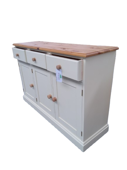 Thumbnail: Pine Topped Sideboard with Cream Cupboards