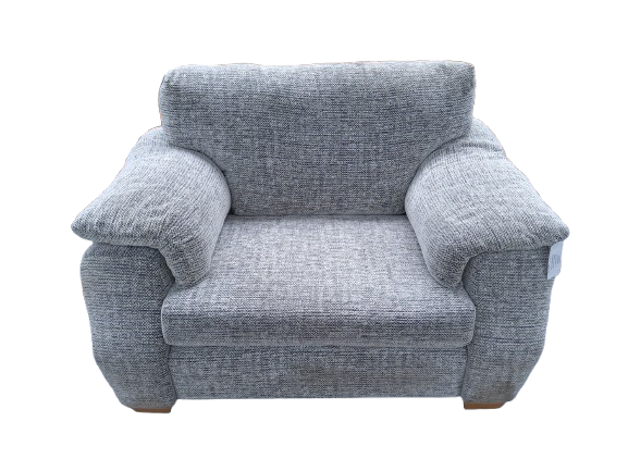 Thumbnail: Grey Fabric 3 Seater Sofa and Matching Armchair 