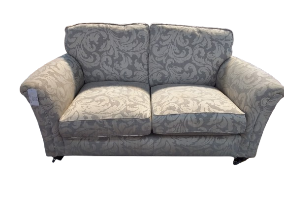 Thumbnail: Parker Knoll Grey Floral 2 Seater Sofa with Footstool