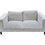Thumbnail: Grey Fabric 3 Seater Sofa with Footstool on Black Legs 