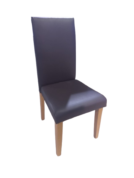 Thumbnail: 6 Brown Faux Leather Dining Chairs