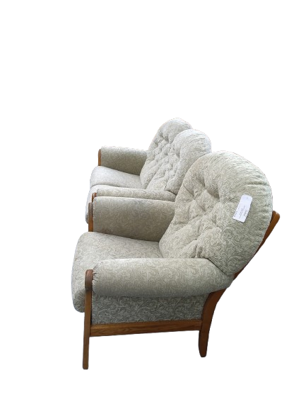 Thumbnail: Green Fabric 2 Seater Sofa and Armchair 