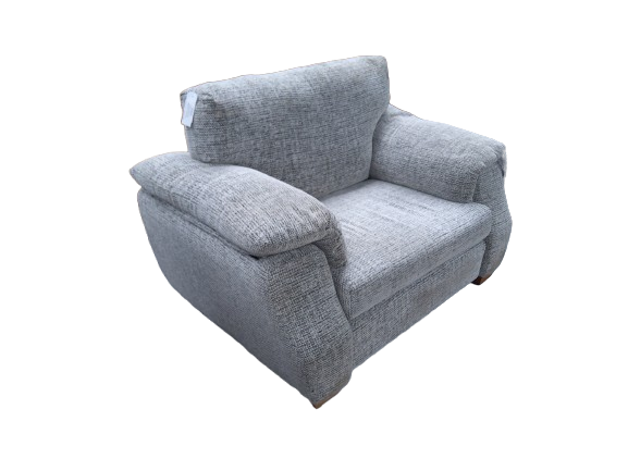 Thumbnail: Grey Fabric 3 Seater Sofa and Matching Armchair 