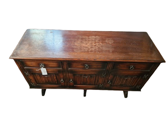 Thumbnail: Large Oak Sideboard with 3 Drawers and 3 Cupboards