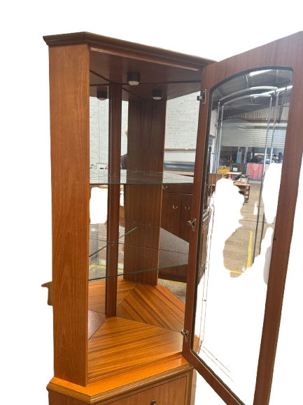 Thumbnail: Teak Veneer Corner Cabinet