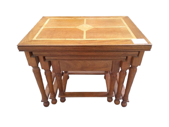 Thumbnail: Table, Nest of 3 Tables in Solid Wood Pattern Surface 