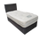 Thumbnail: Grey Single Davin Bed Base with Healthopaedic Mattress 