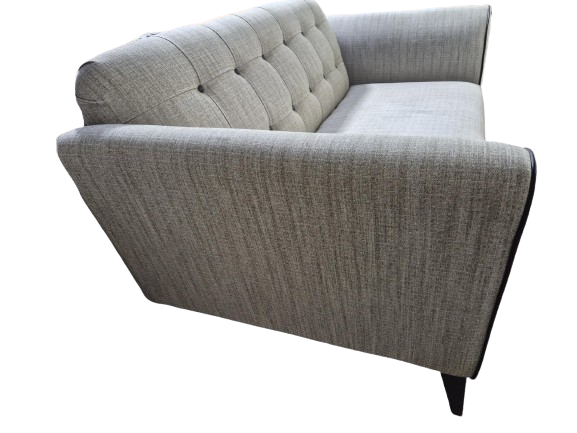 Thumbnail: DFS Verve Grey Fabric 3 Seater Sofa with Black Piping