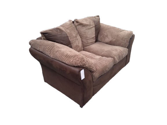Thumbnail: Brown Cord 2 Seater Sofa 