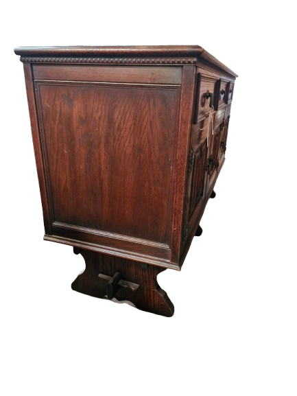 Thumbnail: Large Oak Sideboard with 3 Drawers and 3 Cupboards