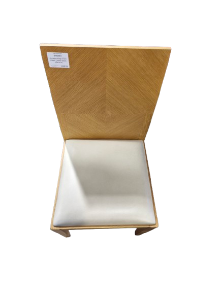 Thumbnail: Wooden Dining Chairs Cream Leather Seats (Set of 4)