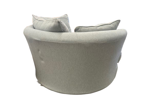 Thumbnail: DFS Grey/Blue Swivel  Cuddle Chair with  Footstool