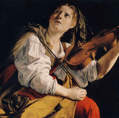 1612 - Young Woman playing a Violin by Orazio Lomi Gentileschi