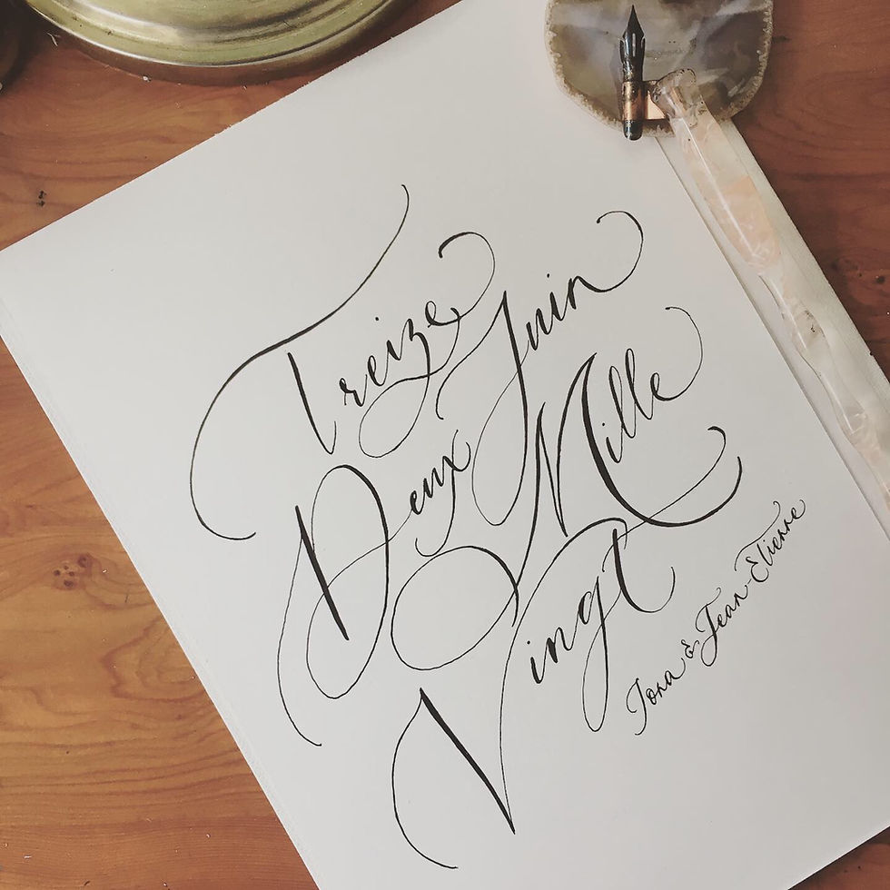 Miniature : Date en calligraphie avec le(s) prénom(s) - Papier création