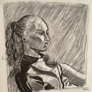 Charcoal Girl Still life portrait