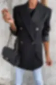 Thumbnail: Oversized Faux Leather Blazer