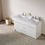 Thumbnail: Lotus 60" White Double Sink Vanity with Drains and Faucets in Chrome